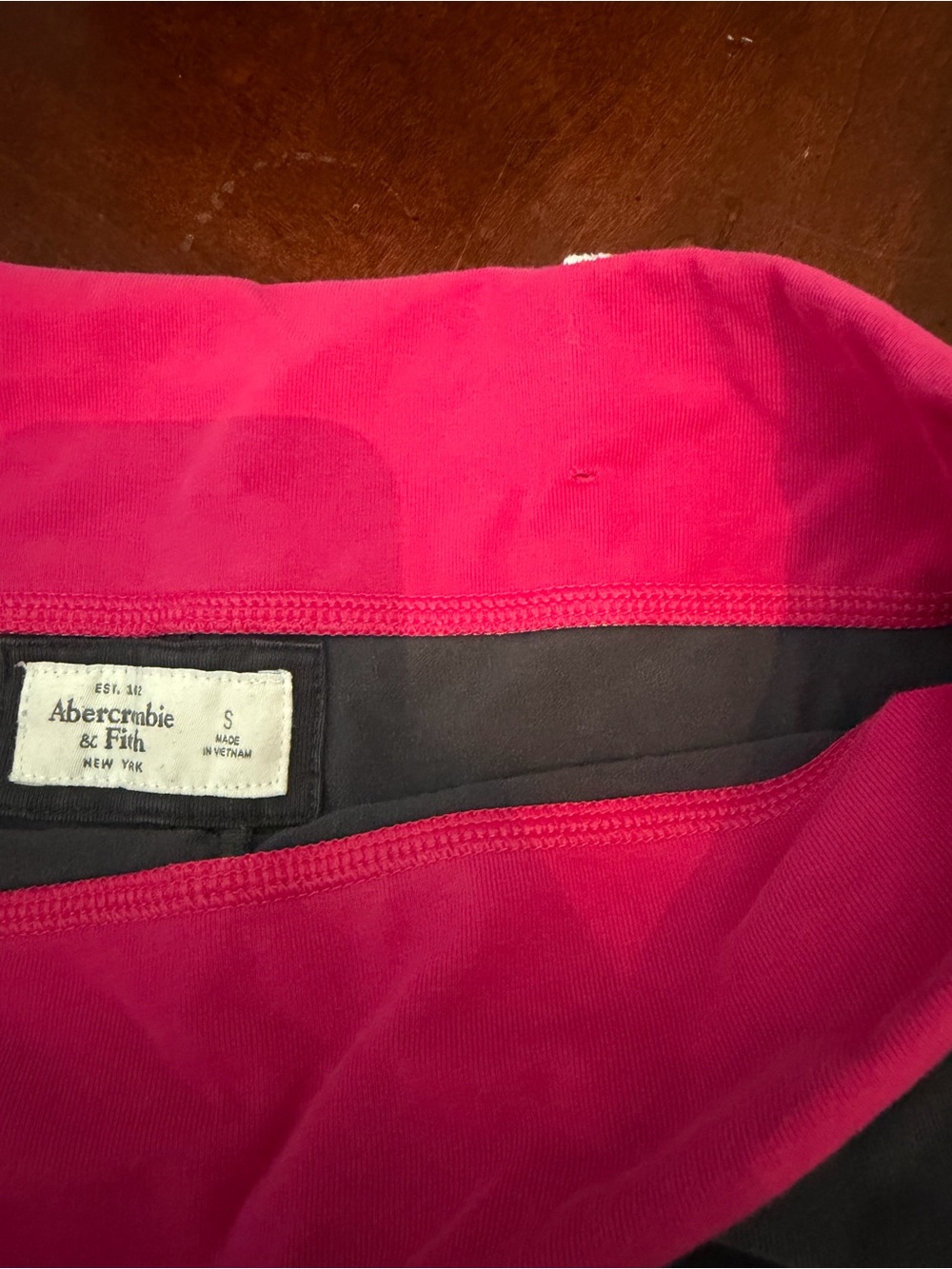Abercrombie & Fitch Y2K Vintage Bright Pink Fold-Over Waistband Gray Yoga Pants - Picture 4 of 6